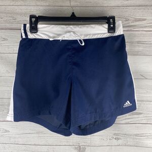 Adidas Shorts Juniors Medium Navy Blue White Stripe Athletic Casual Summer